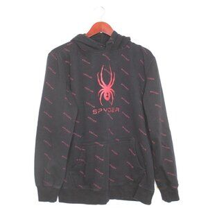 Spyder Hoodie Mens M Black Red Long Sleeve Unisex Preppy Sporty Casual Relaxed